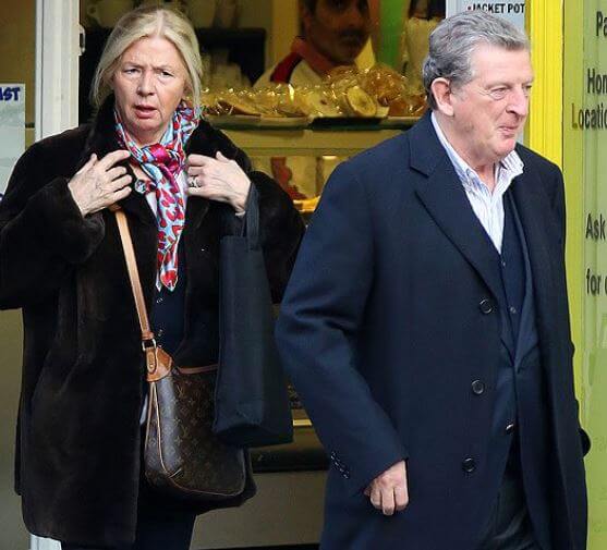 Sheila Hodgson with her husband, Roy Hodgson, taking a break from their regular work.